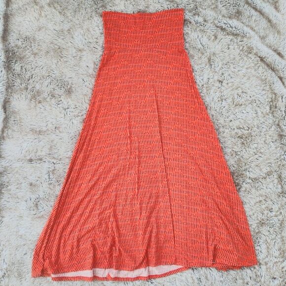 Lularoe Maxi Skirt Tummy Control Waistband Orange and Black Size XS - Picture 1 of 7